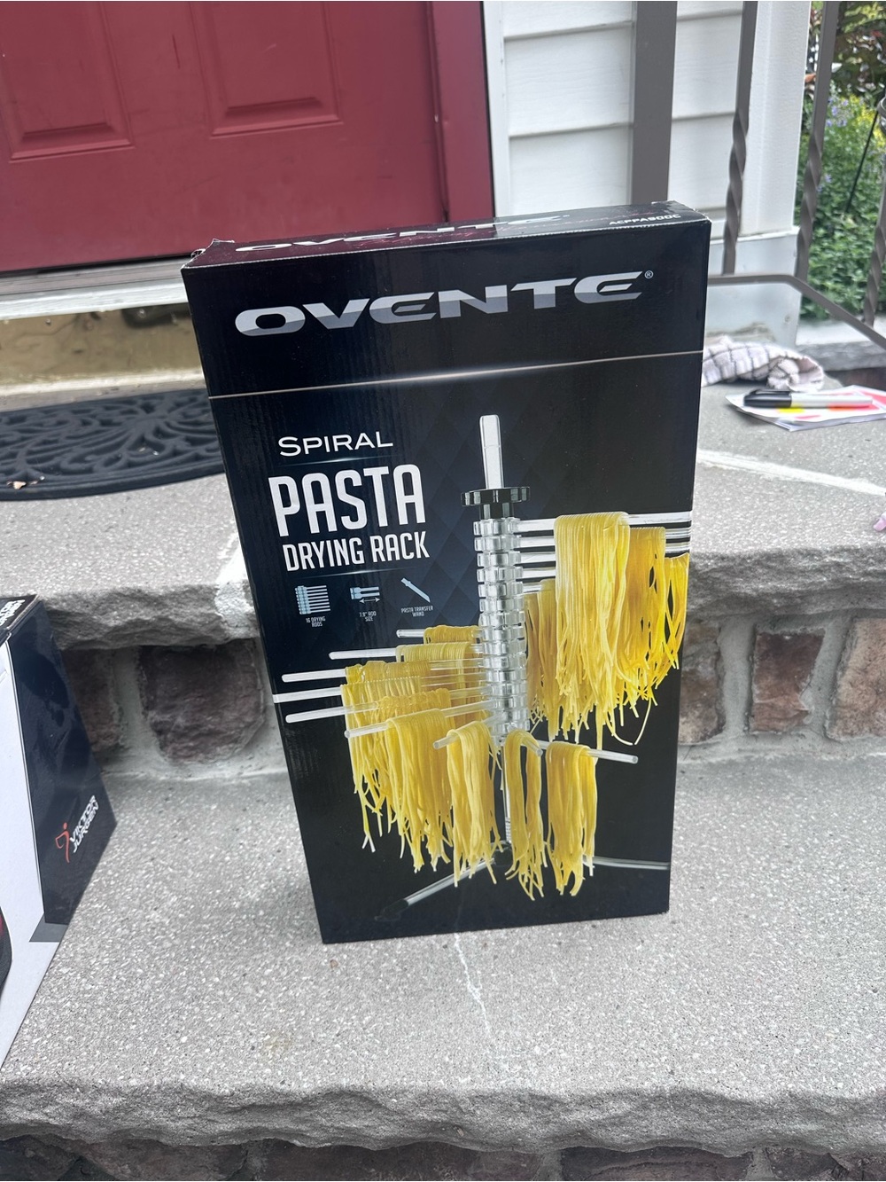 Ovente Spiral Pasta Drying Rack in Silver